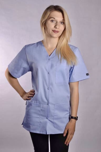 Bluza Medyczna Bianca z Napami Jasno Niebieska - widok 1