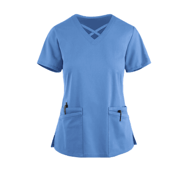 Bluzka Medyczna Ceris Z Paskami Jasno Niebieska - widok 1