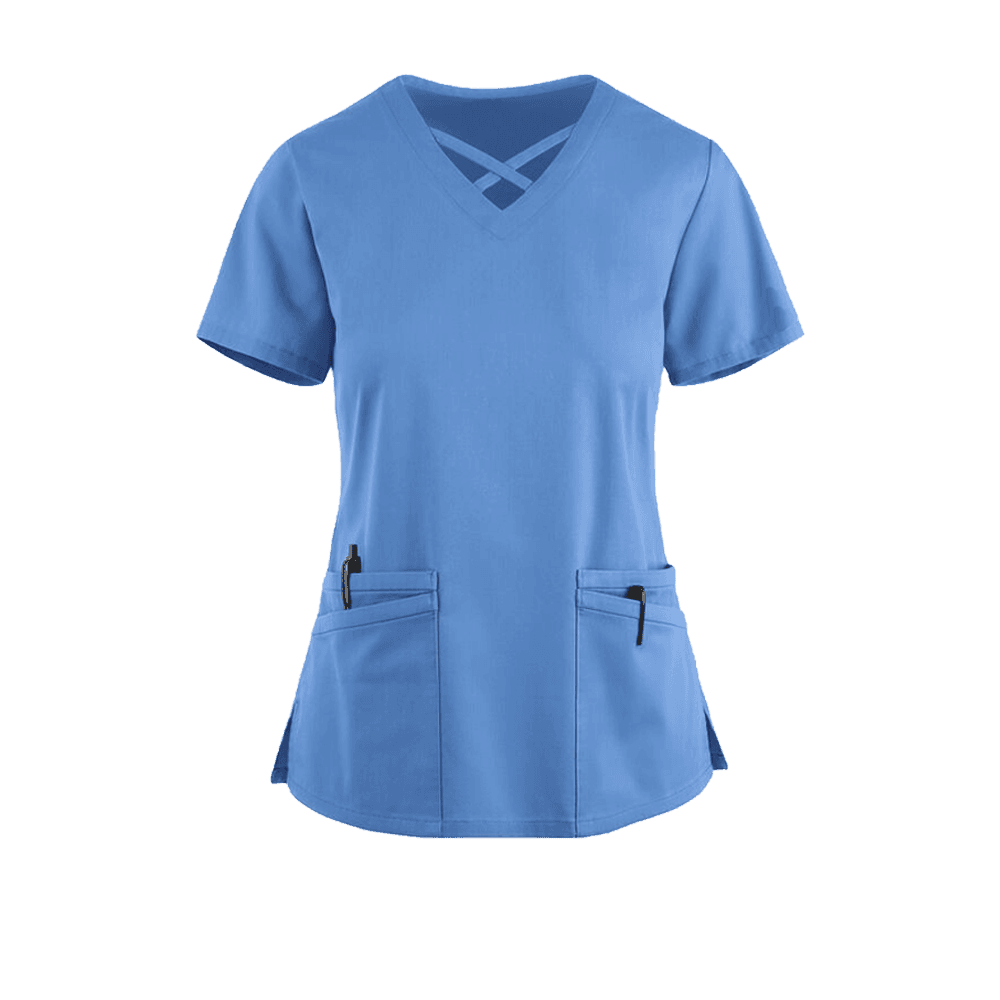 Bluzka Medyczna Ceris Z Paskami Jasno Niebieska - widok 1