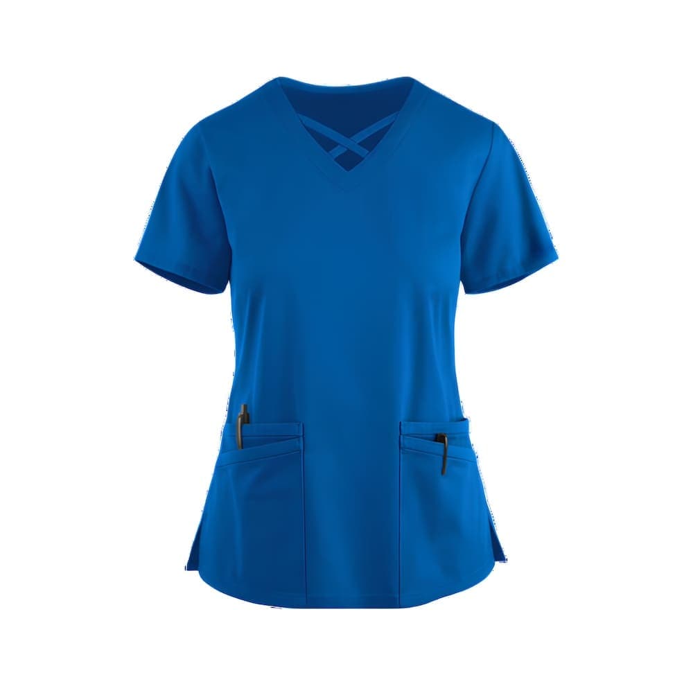 Bluzka Medyczna Ceris Z Paskami Niebieska - widok 1