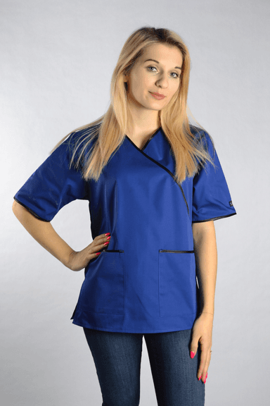 Bluza Medyczna Daria Krotki Rekaw Niebieska - widok 1