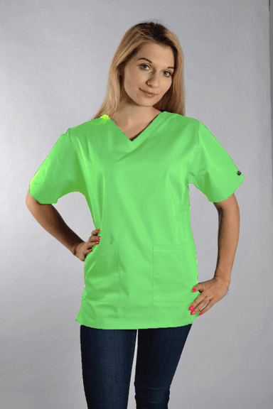 Bluza Medyczna Dori Krótki Rękaw Zielona - widok 1