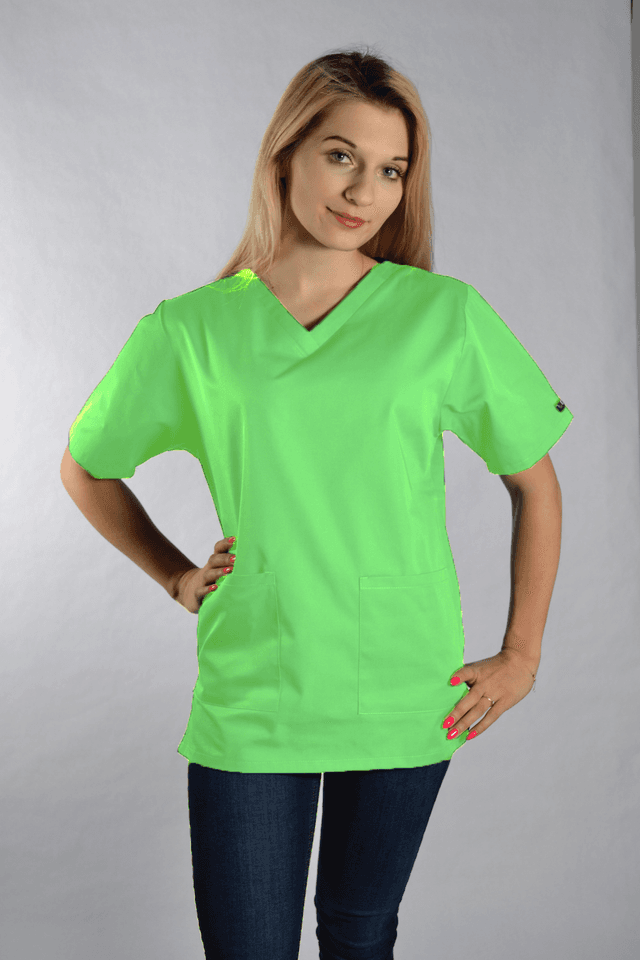 Bluza Medyczna Dori Krótki Rękaw Zielona – bluzki medyczne damskie