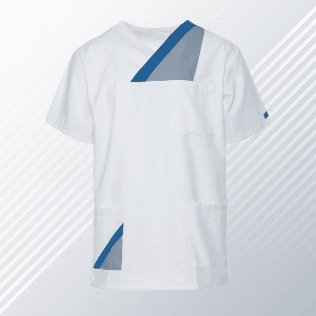 Bluza Medyczna Hanover Krotki Rekaw Biała N/S – bluzki medyczne męskie