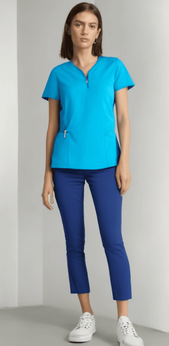 Bluza Medyczna Iwa Krotki Rekaw Jade – bluzki medyczne damskie