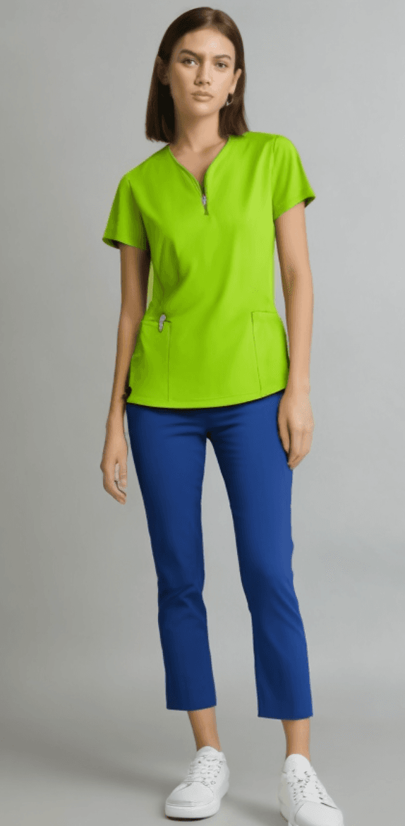 Bluza Medyczna Iwa Krotki Rekaw Zielona - widok 1