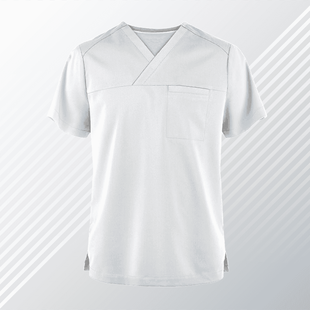 Bluzka Operacyjna MINDIN - Biała – bluzki medyczne męskie