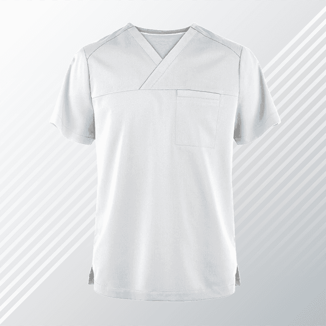 Bluzka Operacyjna MINDIN - Biała – bluzki medyczne męskie