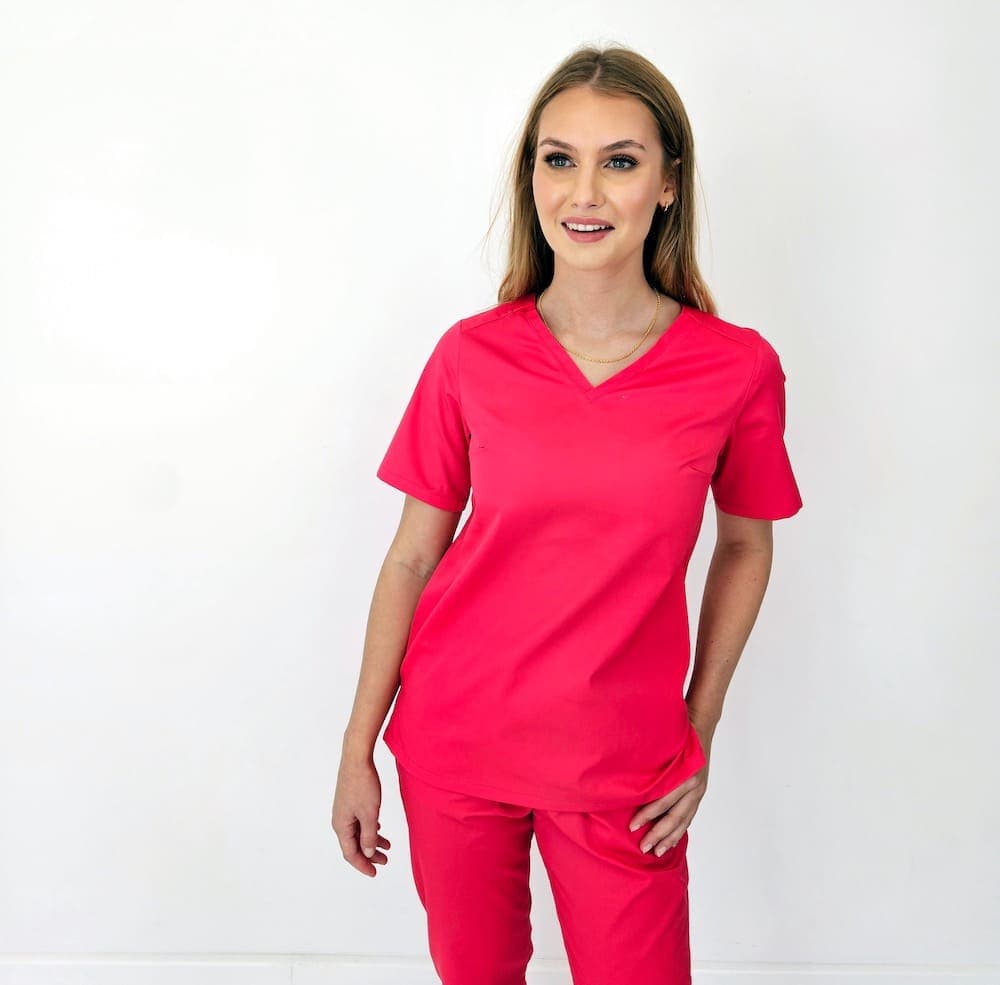 Bluzka Medyczna Damska Scrub MAGENTA – bluzki medyczne damskie