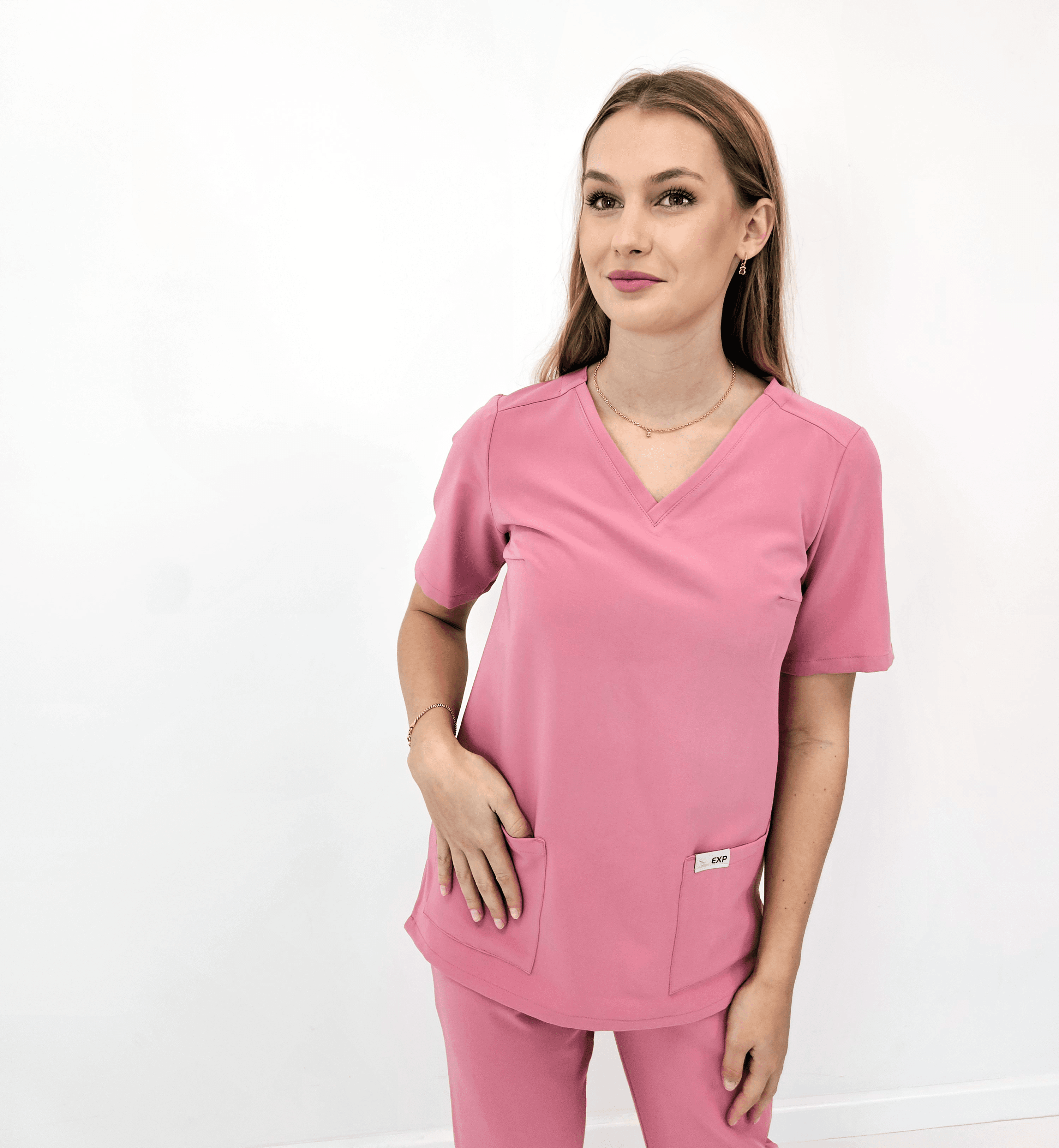 Bluzka Medyczna Scrub VELVET PINK - widok 1