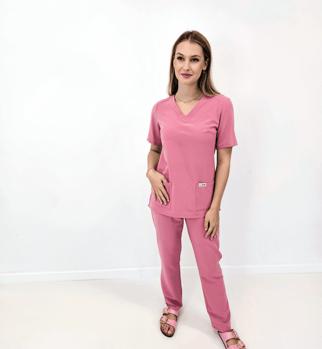 Komplet Medyczny Scrub VELVET PINK – komplet medyczny damski