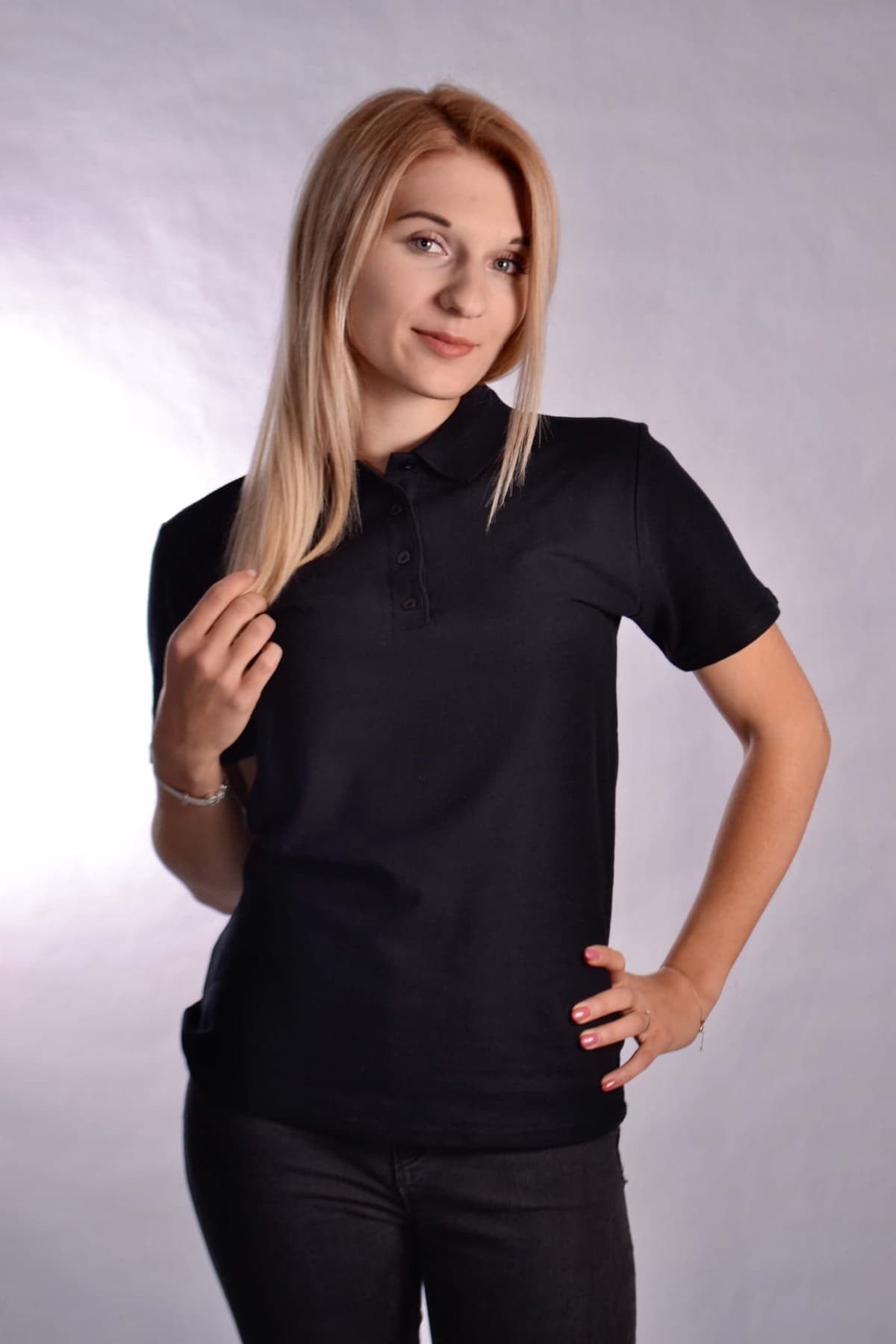 Koszulka Polo Ariana Czarna – koszulki medyczne polo