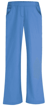 Spodnie Medyczne Pingi Dwie Kieszenie Atrapa Rozporka Jasno Niebieskie - widok 1