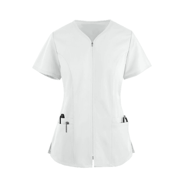 Zakiet Medyczny Biun Biały – bluzki medyczne damskie