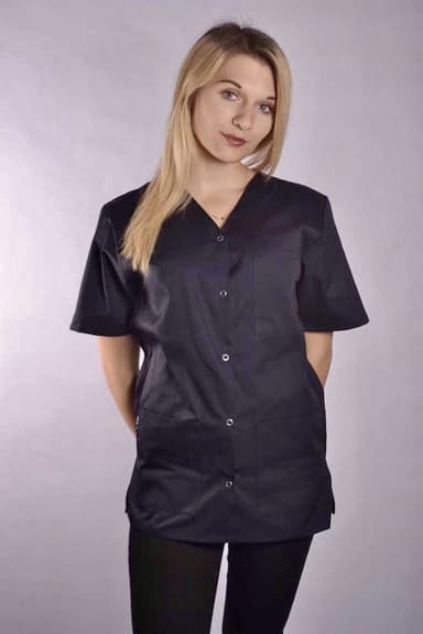 Bluza Medyczna Bianca z Napami Ciemno Niebieska - widok 2