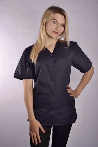 Bluza Medyczna Bianca z Napami Ciemno Niebieska - widok 4