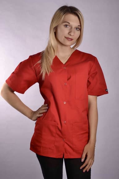 Bluza Medyczna Bianca z Napami Czerwona - widok 3