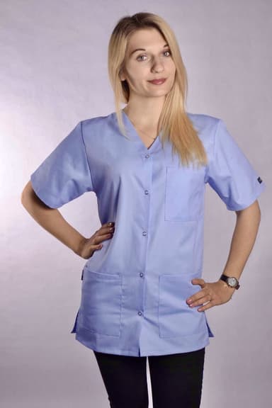 Bluza Medyczna Bianca z Napami Jasno Niebieska - widok 2