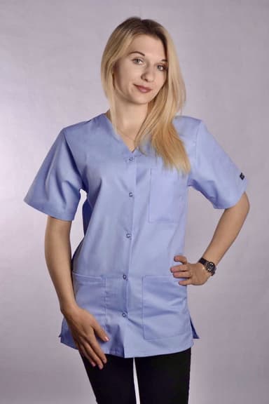 Bluza Medyczna Bianca z Napami Jasno Niebieska - widok 3