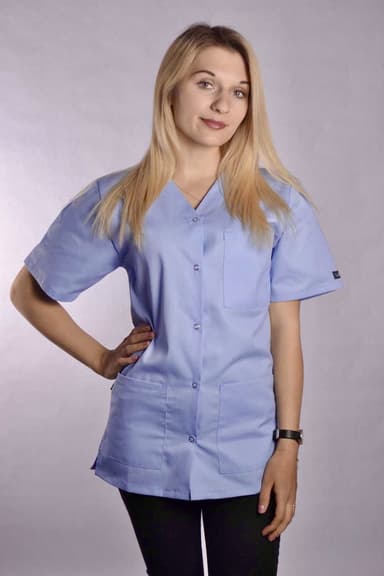 Bluza Medyczna Bianca z Napami Jasno Niebieska - widok 4