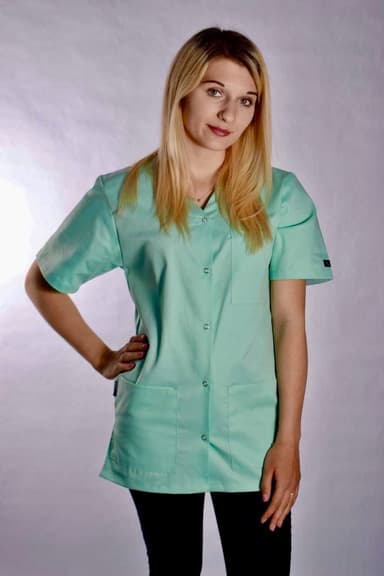 Bluza Medyczna Bianca z Napami Miętowa - widok 3