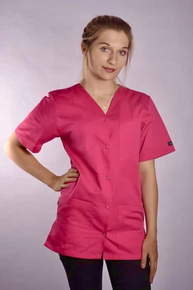 Bluza Medyczna Bianca z Napami Róż - widok 2