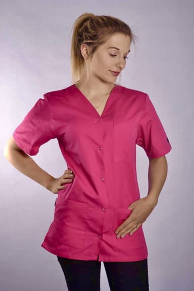 Bluza Medyczna Bianca z Napami Róż - widok 3