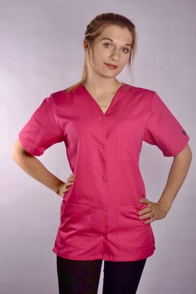 Bluza Medyczna Bianca z Napami Róż - widok 4