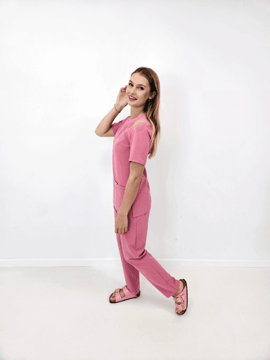 Bluzka Medyczna Scrub VELVET PINK - widok 4