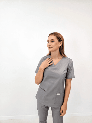 Bluzka Medyczna Scrub Grey - widok 2