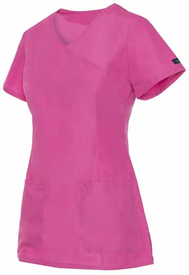 Bluza Medyczna Diana Krótki Rękaw z Lamówką Róż - widok 2