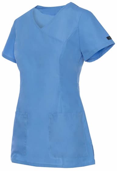 Bluza Medyczna Diana Krótki Rękaw z Lamówką Jasno Niebieska - widok 2