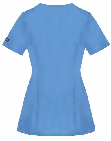 Bluza Medyczna Diana Krótki Rękaw z Lamówką Jasno Niebieska - widok 3