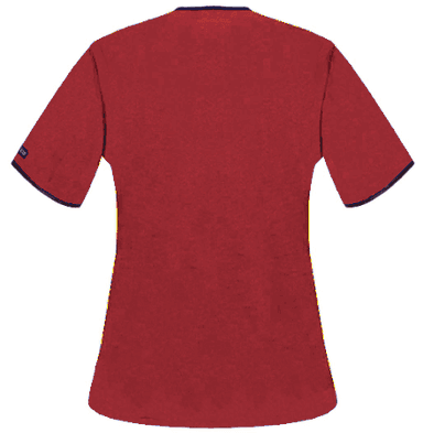 Bluza Medyczna Daria Krotki Rekaw Czerwona - widok 3