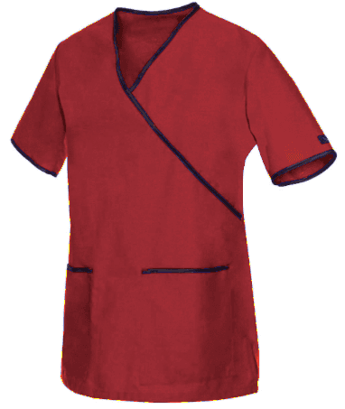 Bluza Medyczna Daria Krotki Rekaw Czerwona - widok 2