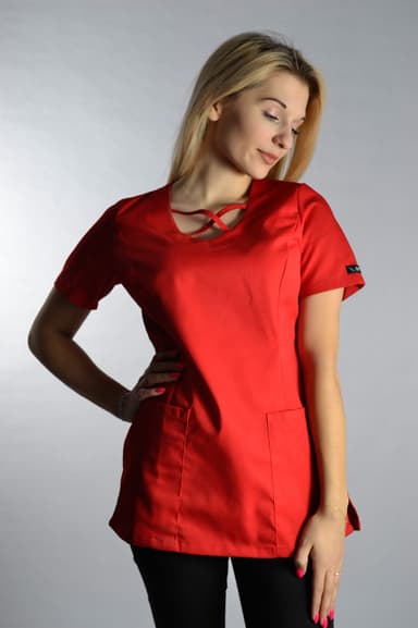 Bluza Medyczna Upper Dwie Kieszenie Czerwona - widok 3