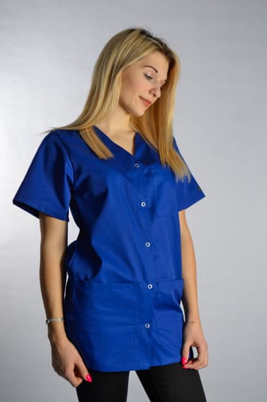 Bluza Medyczna Bianca Z Napami Niebieska - widok 2