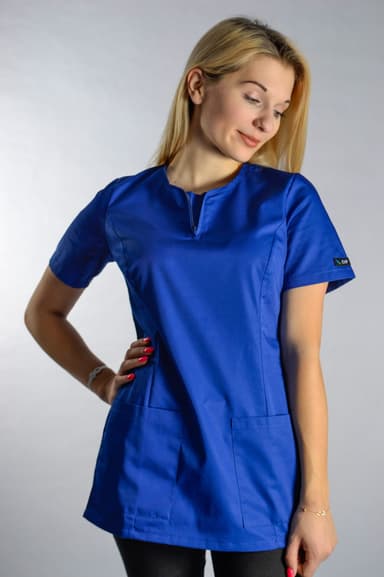 Bluza Medyczna Iwa Krotki Rekaw Niebieska - widok 2