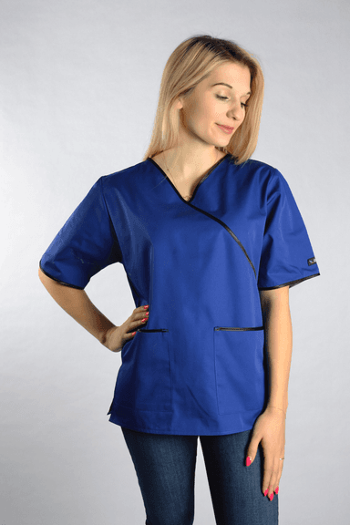 Bluza Medyczna Daria Krotki Rekaw Niebieska - widok 2