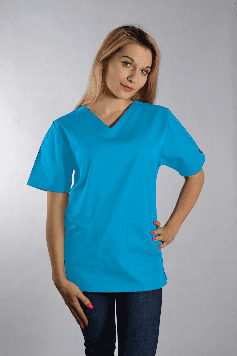 Bluza Medyczna Dori Krótki Rękaw Jade – bluzki medyczne damskie