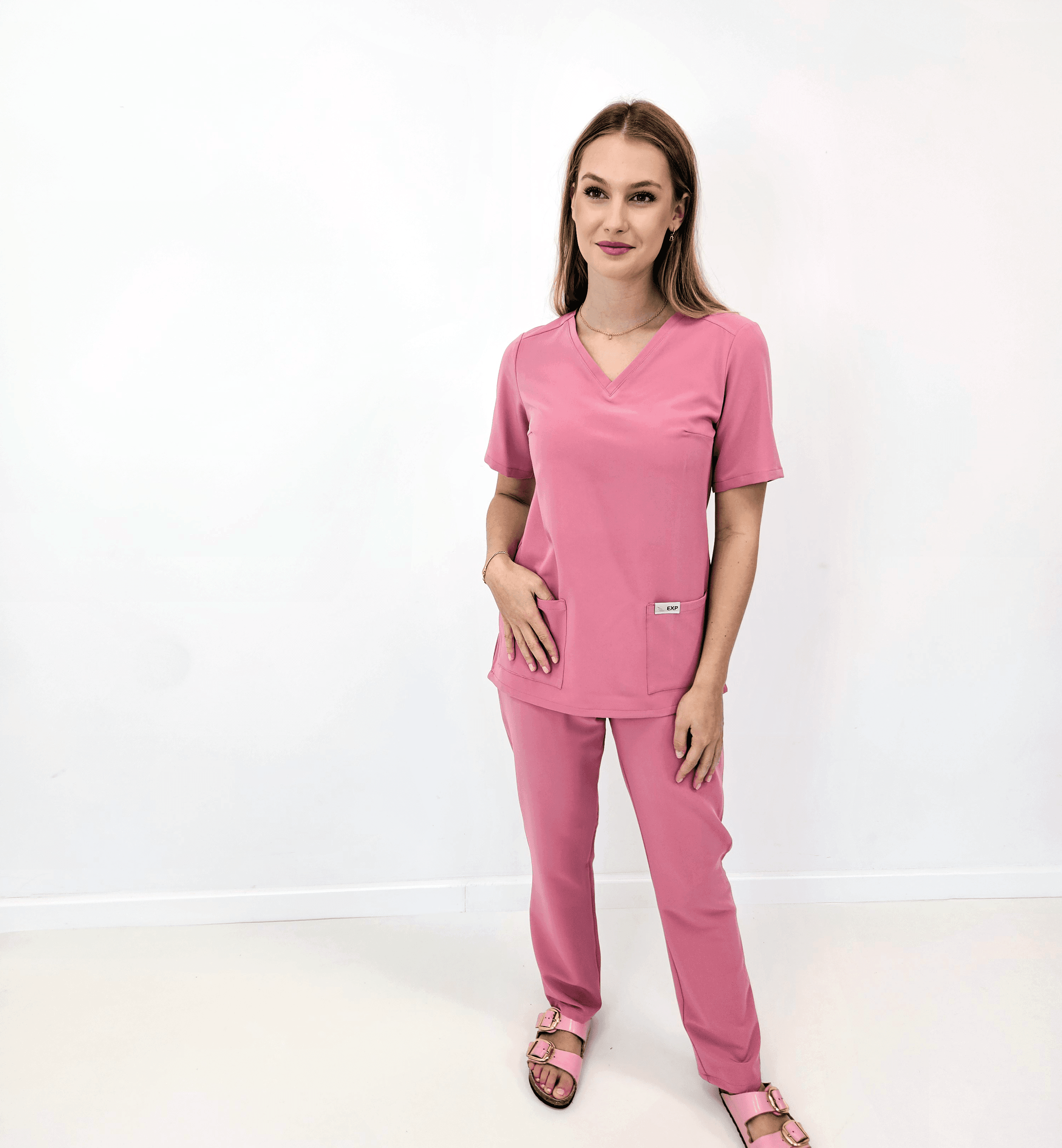 Komplet Medyczny Scrub VELVET PINK – komplet medyczny damski