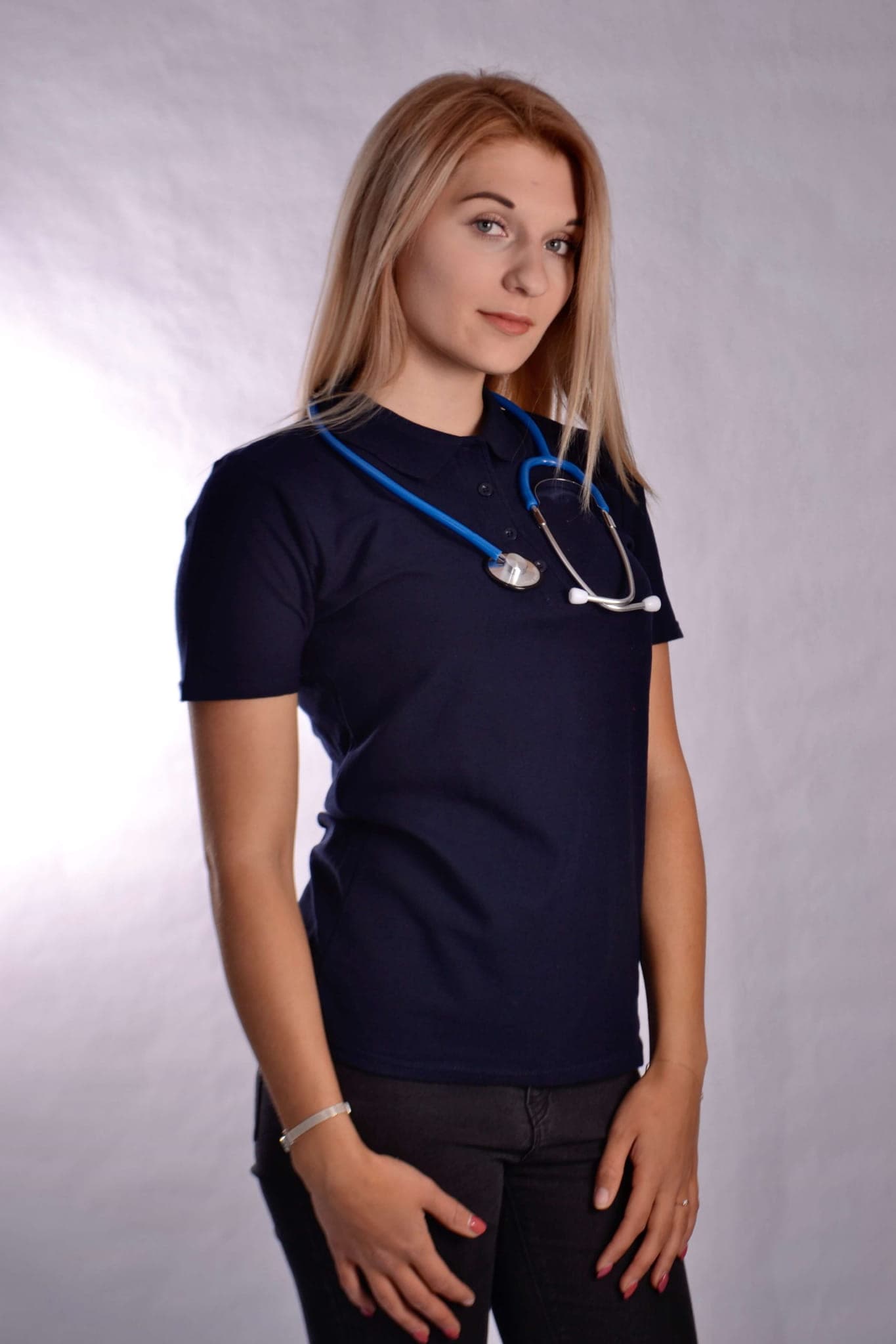 Koszulka Polo Ariana Ciemno Niebieska – koszulki medyczne polo