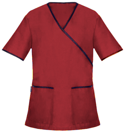 Bluza Medyczna Daria Krotki Rekaw Czerwona – bluzki medyczne damskie