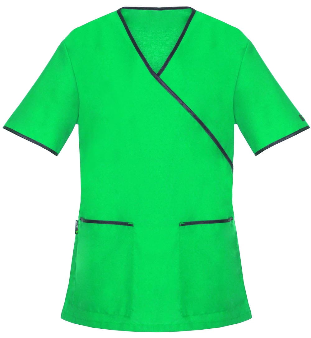 Bluza Medyczna Daria Krotki Rekaw Zielona – bluzki medyczne damskie