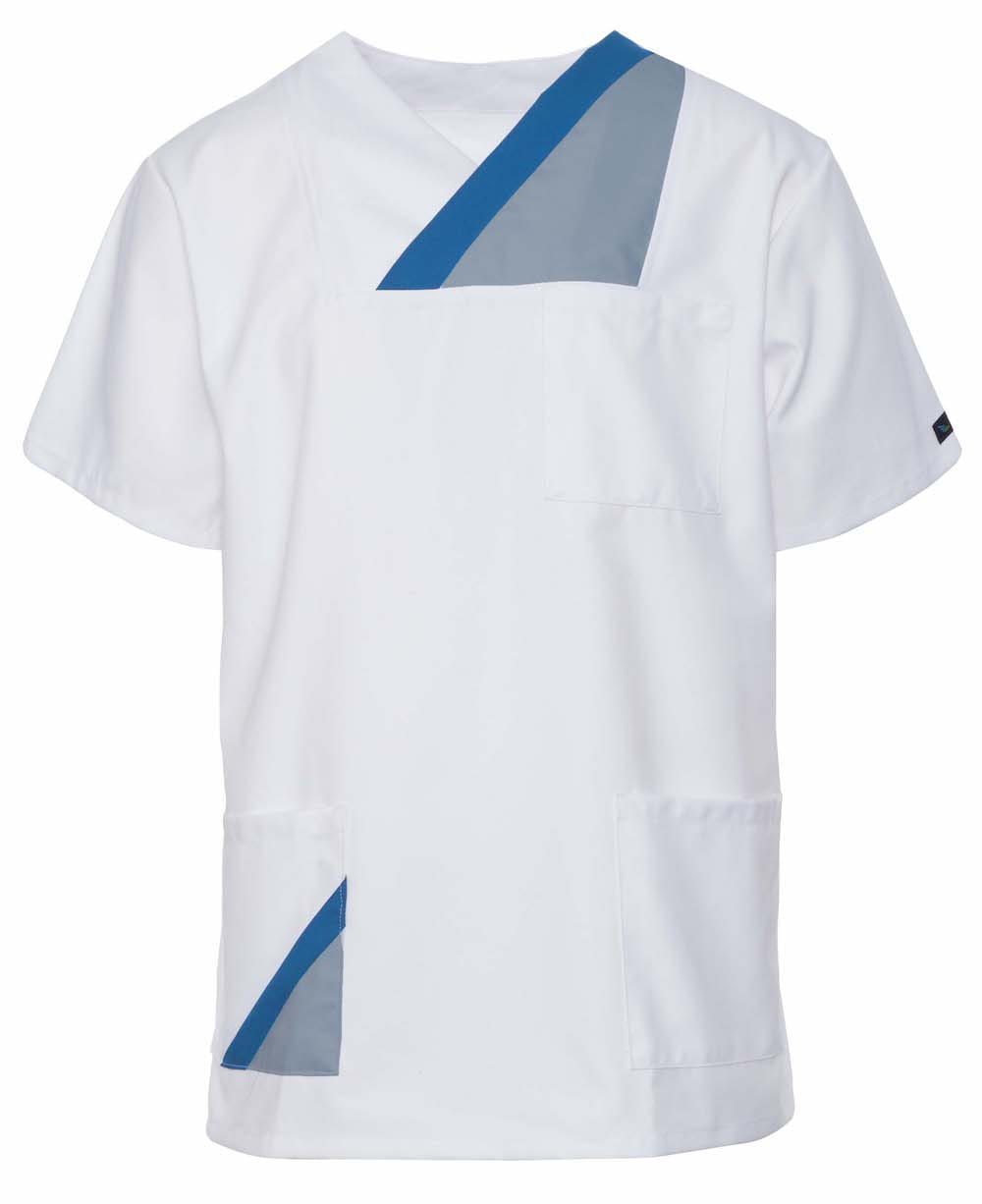 Bluza Medyczna Hani Krotki Rekaw Biała N/S – bluzki medyczne damskie