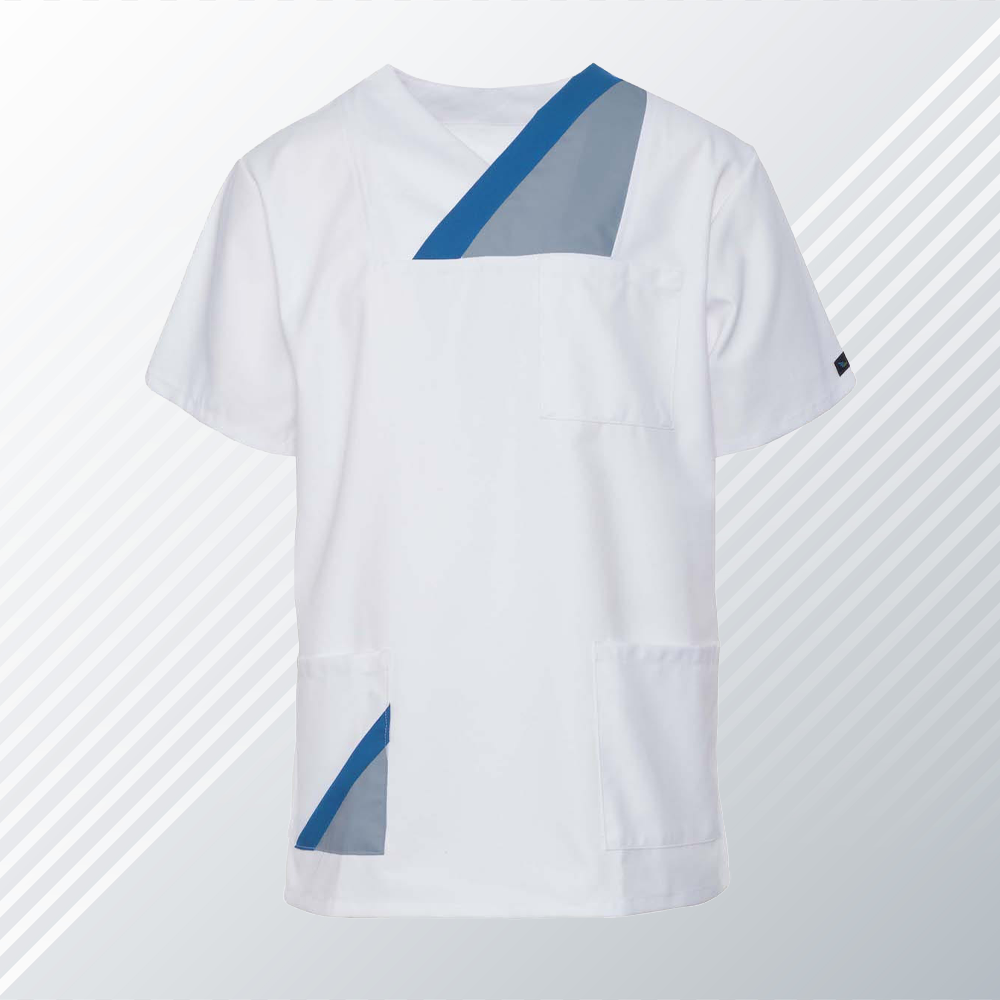 Bluza Medyczna Hanover Krotki Rekaw Biała N/S – bluzki medyczne męskie