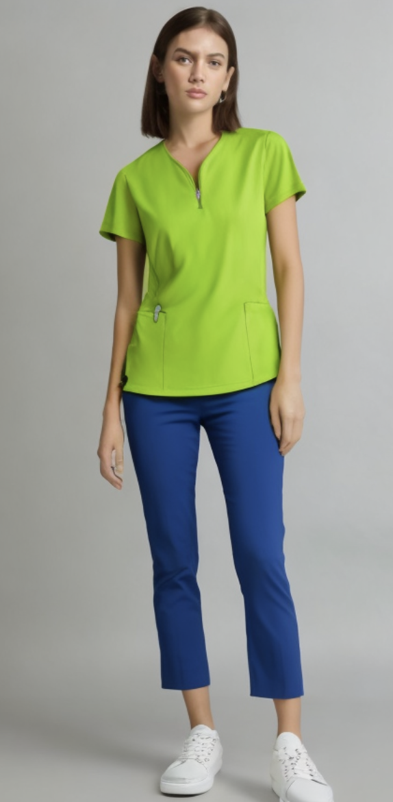 Bluza Medyczna Iwa Krotki Rekaw Zielona – bluzki medyczne damskie