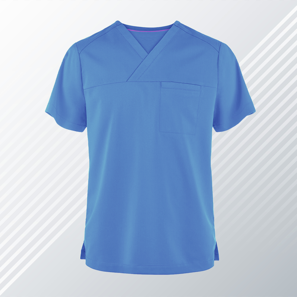 Bluzka Operacyjna MINDIN - Jasno Niebieski – bluzki medyczne męskie