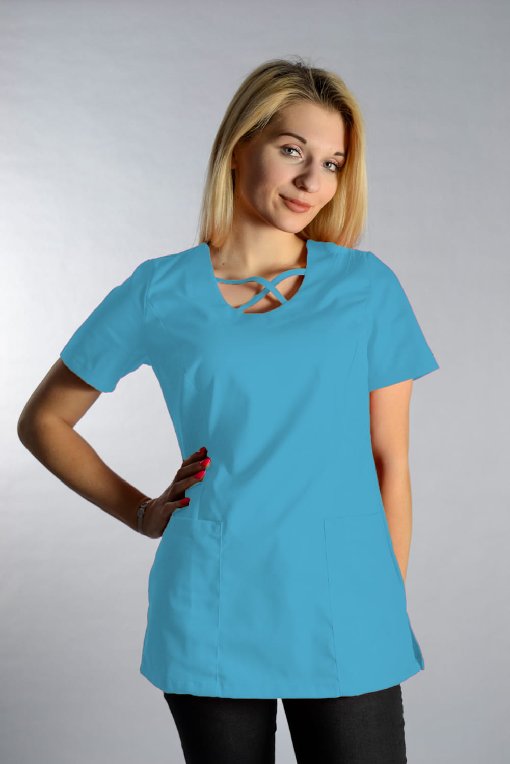 Bluza Medyczna Upper Dwie Kieszenie Jade – bluzki medyczne damskie