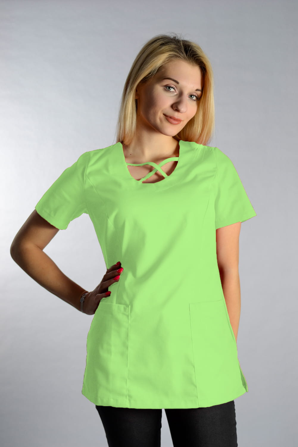 Bluza Medyczna Upper Dwie Kieszenie Zielona – bluzki medyczne damskie